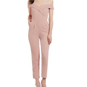Gianni Bini Blush Pink Off-Shoulder Jumpsuit